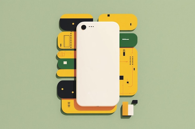 An illustration of a phone with a white back