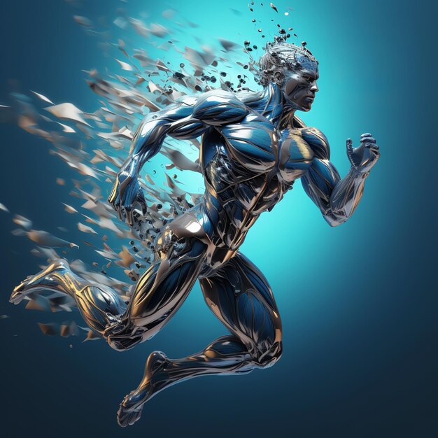 Premium Photo  3d illustration with male figure running and speed