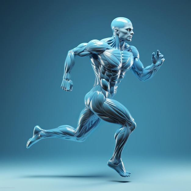 Premium Photo  3d illustration with male figure running and speed