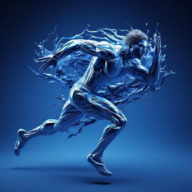 Premium Photo  3d illustration with male figure running and speed