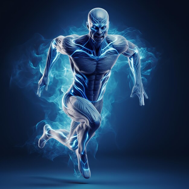 Premium Photo  3d illustration with male figure running and speed