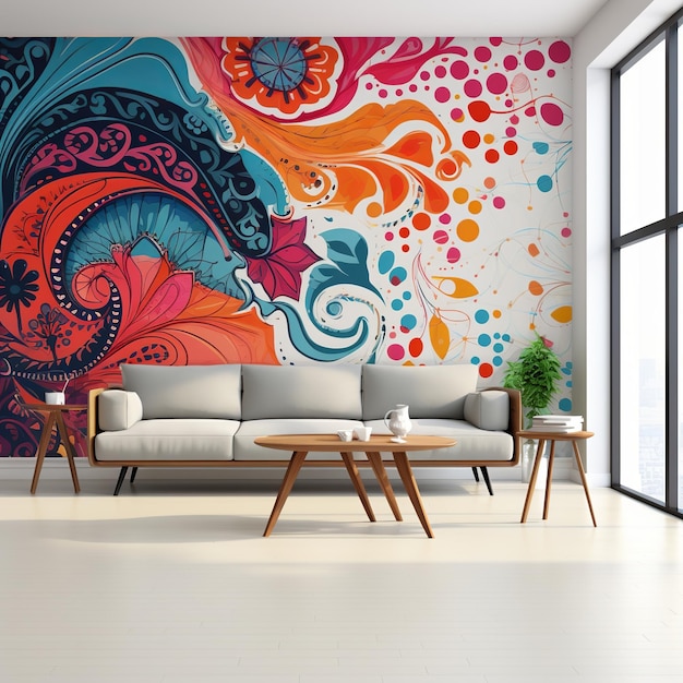 illustration of A photograph of a accent wall choose a bold color