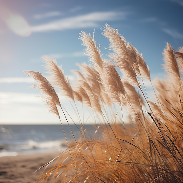 illustration of photography of a swaying reeds professional color