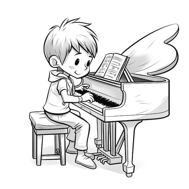 Premium AI Image | illustration of piano