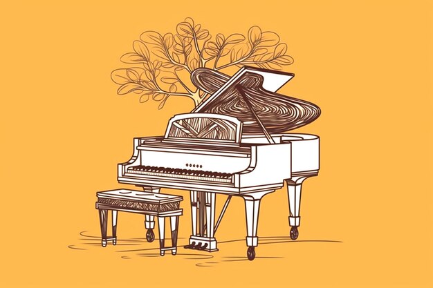 illustration of piano