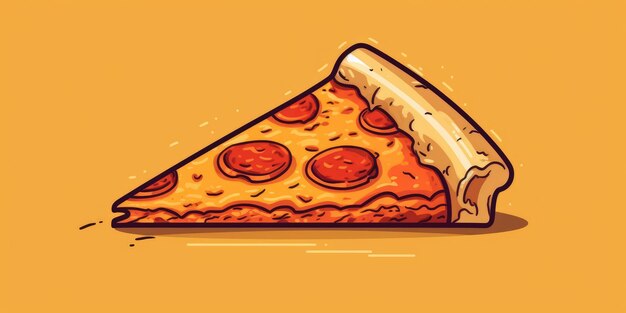 Photo illustration of a piece of italian pizza close up generative ai