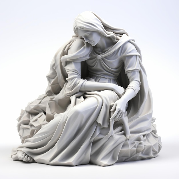미켈란젤로를 대표하는 PietaA 3D 조각 그림