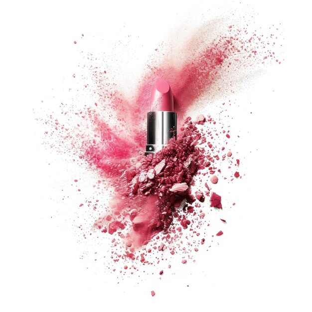 illustration pink rose dust explosion for commercially viable art