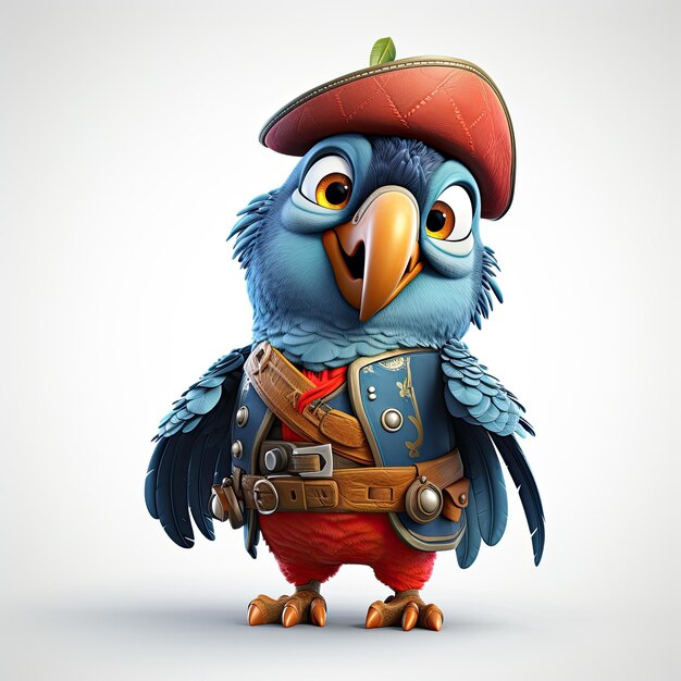 illustration pirate parrot searching for gold