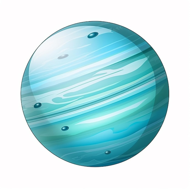 illustration of a planet with a blue ring generative ai