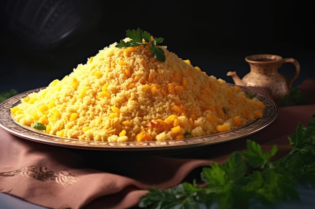 Illustration of a plate filled with golden freshly cooked corn on the cob