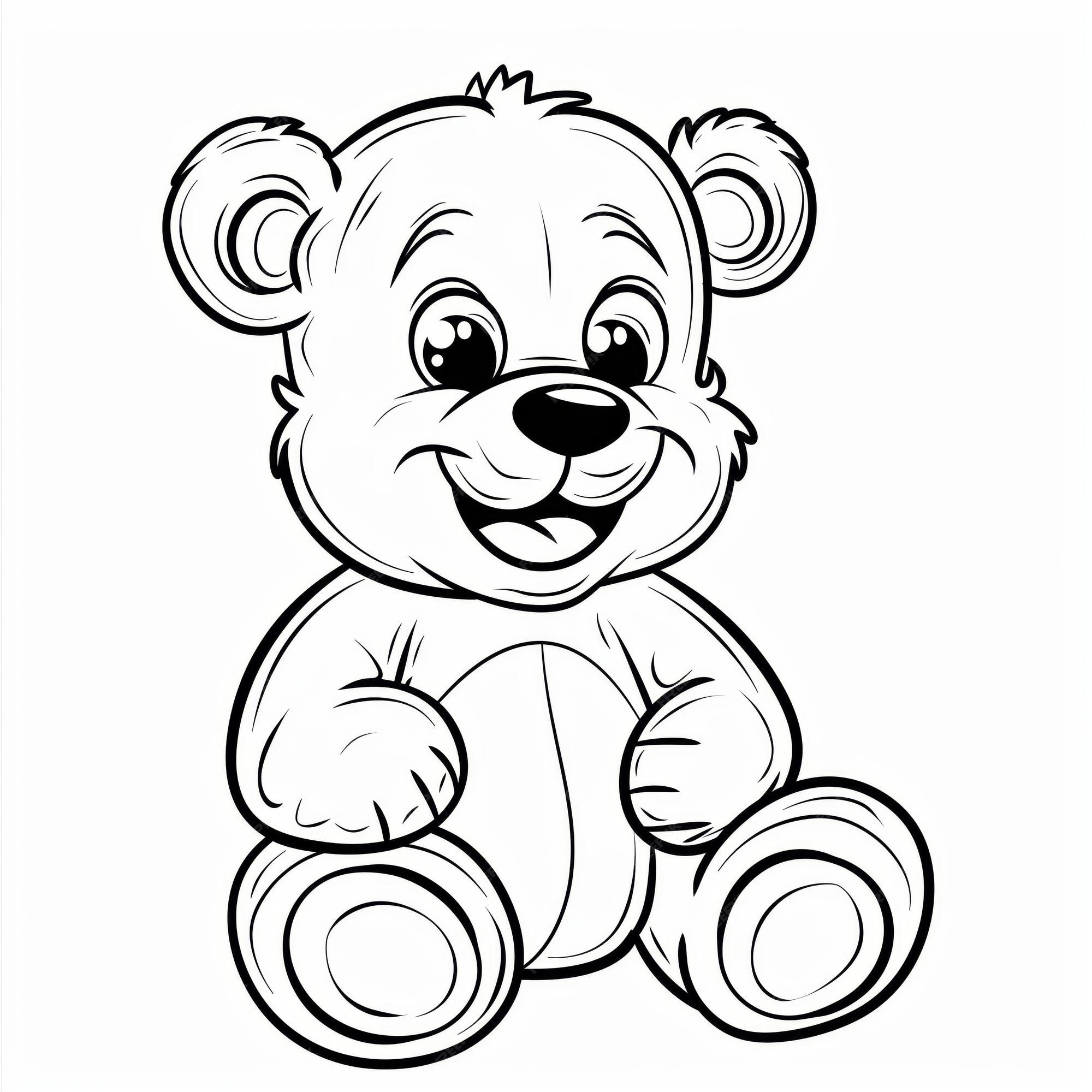 Premium Photo Illustration playful cartoon style teddy bear coloring