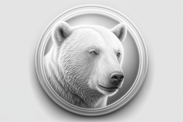 Illustration of a polar bear white background wildlife concept Generative AI