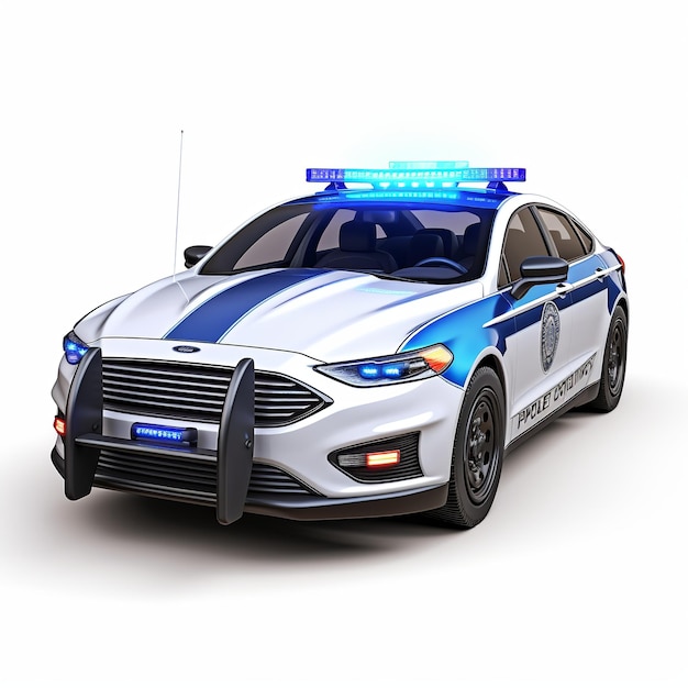Photo illustration of police car3d rendering of a police car with