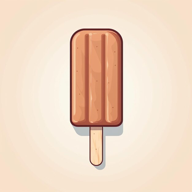 Photo illustration of a popsicle with a wooden stick sticking out of it generative ai