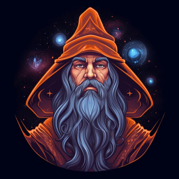 Photo illustration portrait of a wizard