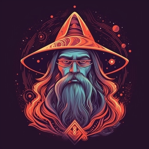 illustration portrait of a wizard