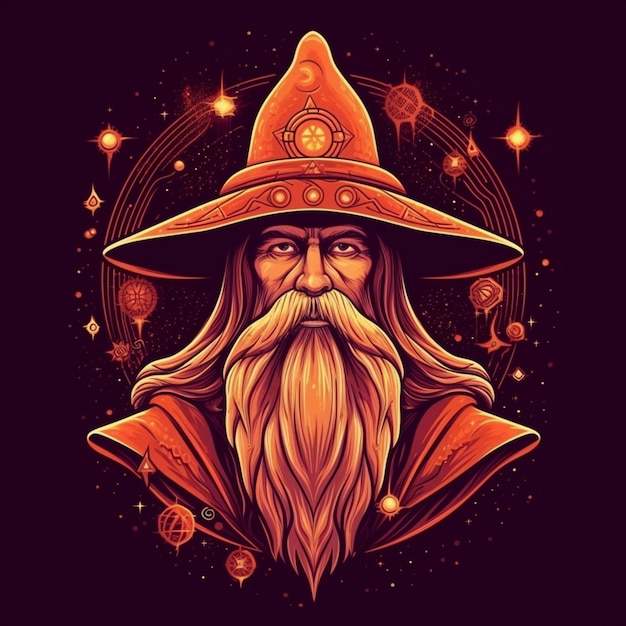 illustration portrait of a wizard