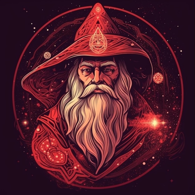 illustration portrait of a wizard