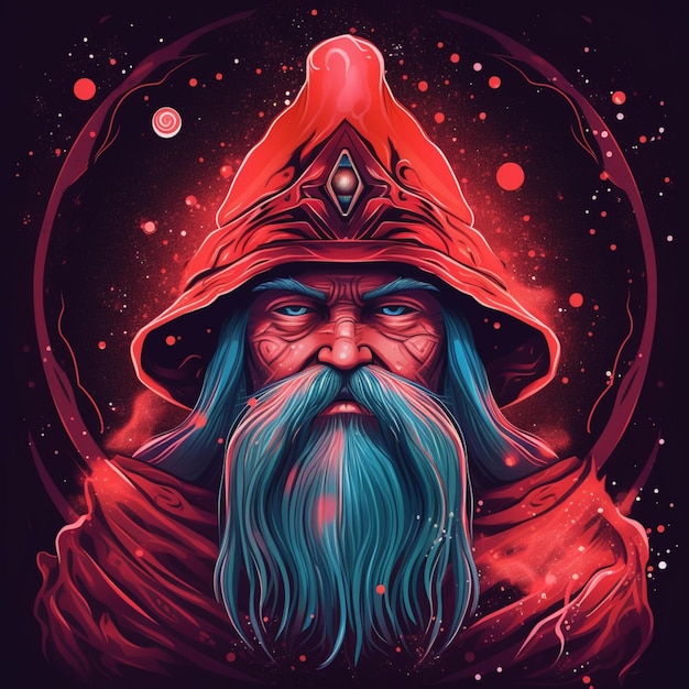 illustration portrait of a wizard