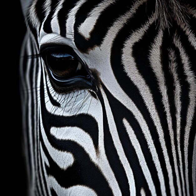 Foto illustrazione del ritratto di una faccia di zebra iperrealistica nfoto chiara