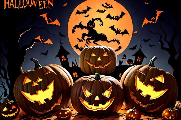 illustration poster on the theme of the holiday Halloween