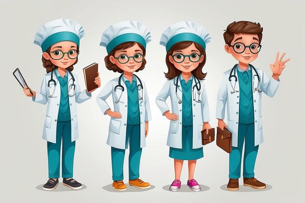 Иллюстрация профессионального костюма врача для детей