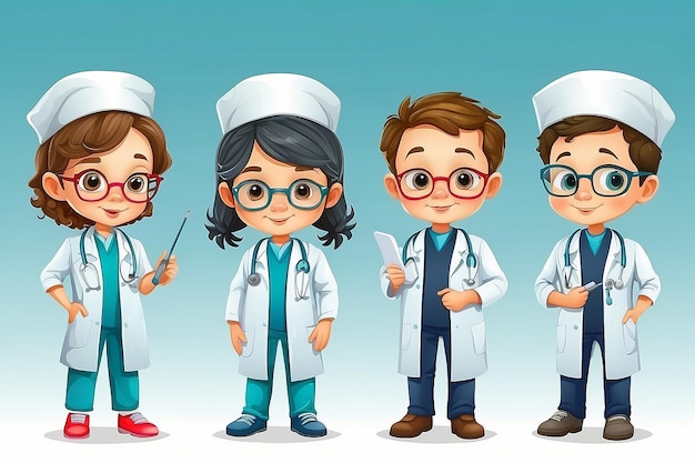 Illustration of profession costume of doctor for kids