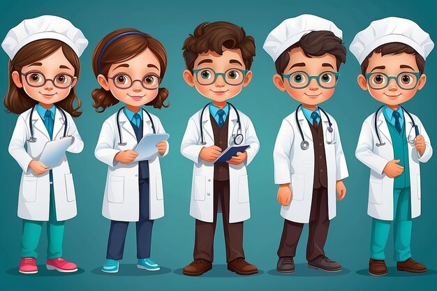 Illustration of profession costume of doctor for kids