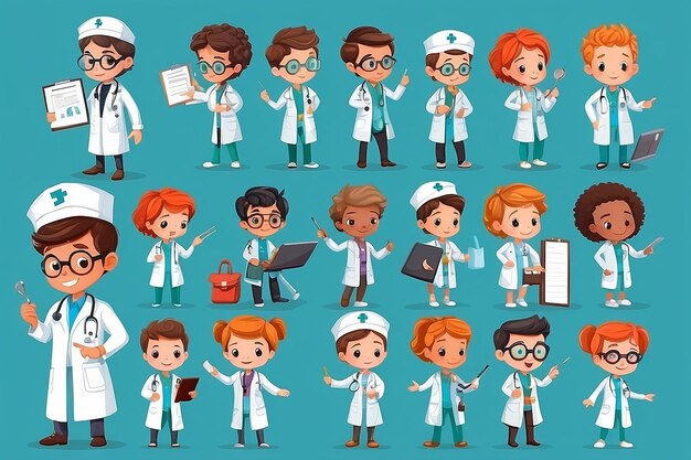 Illustration of profession costume of doctor for kids