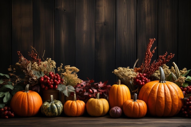 Illustration of pumpkin composition and decoration 3D High quality photo