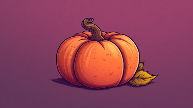 Illustration of a pumpkin in maroon tones