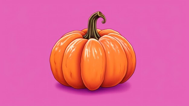 Illustration of a pumpkin in pink tones