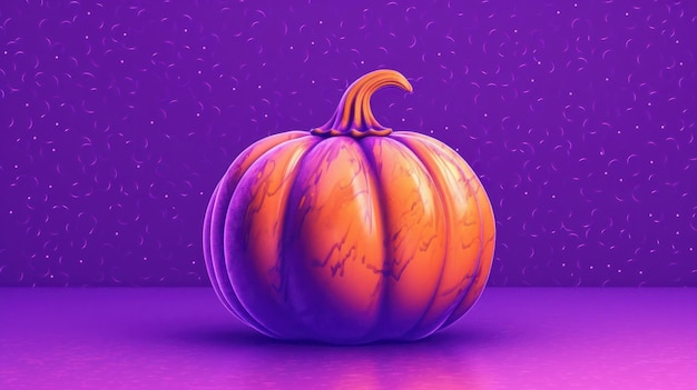 Illustration of a pumpkin in purple tones