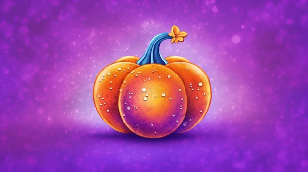 Illustration of a pumpkin in violet tones