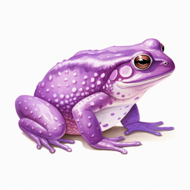 Illustration of a purple frog isolated on a white background