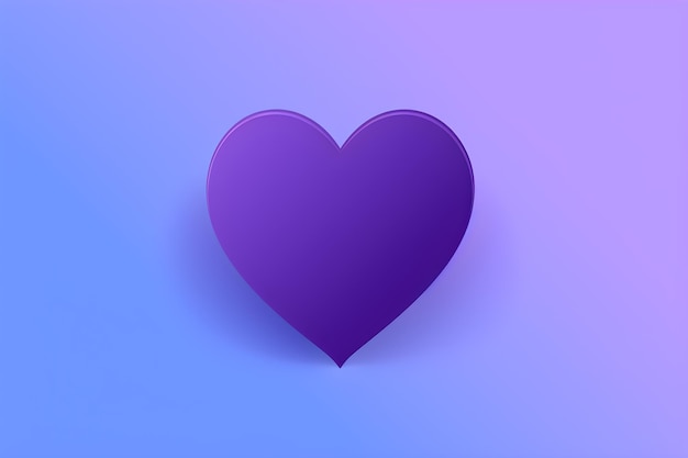 Photo illustration of a purple heart on blue background