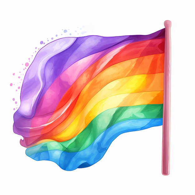 illustration of Rainbow flag illustration on white background