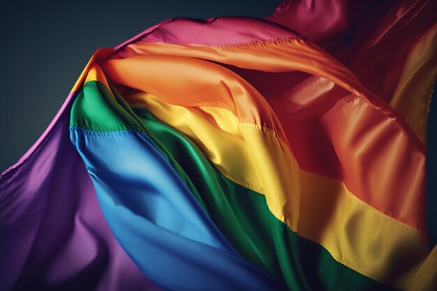 Photo illustration of the rainbow flag waving proudly