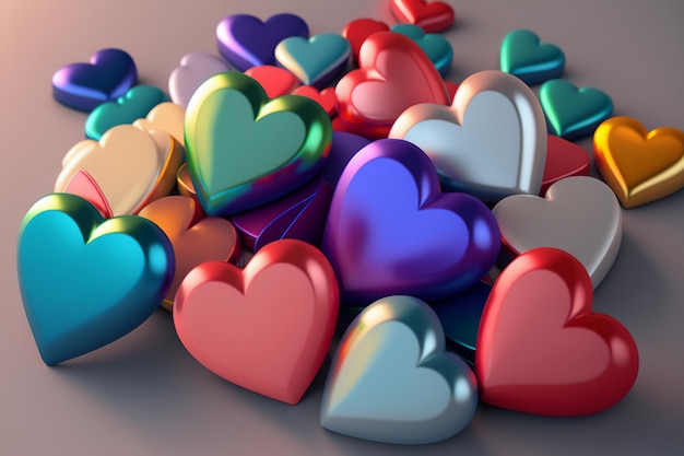 Photo an illustration of the rainbow hearts representing the power of diversity and identity