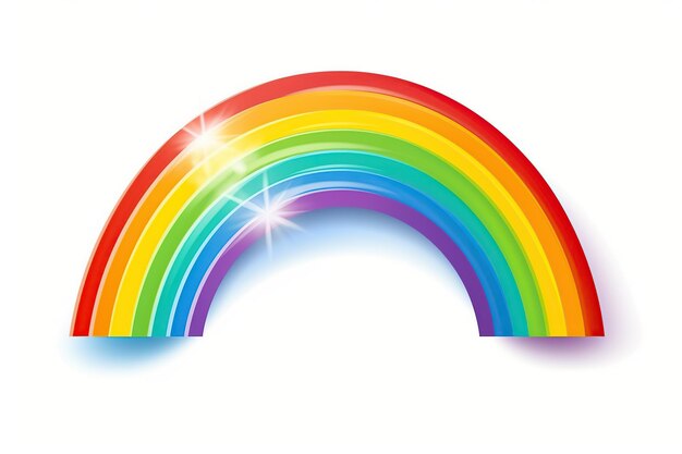 Foto illustrazione dell'arcobaleno su sfondo bianco ia generativa