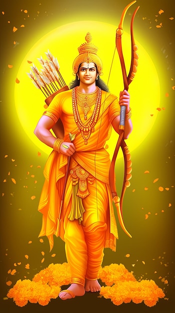 Photo illustration rama navami festival in yellow