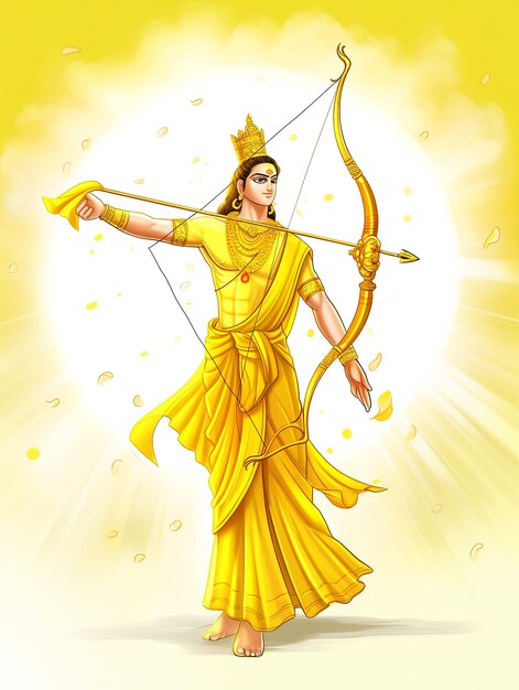 illustration Rama Navami festival in yellow