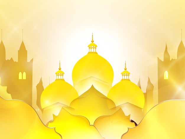Иллюстрация Рамадана на желтом фоне