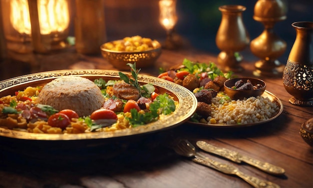 Photo illustration of a ramadan meal