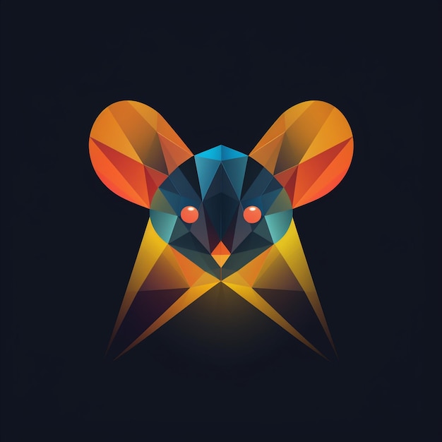 Photo illustration of a rat's head with geometric shapes