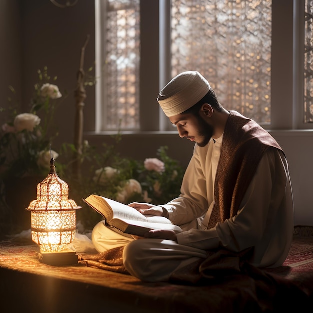 иллюстрация чтения Корана