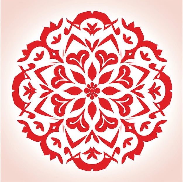 illustration red gemstone pattern center