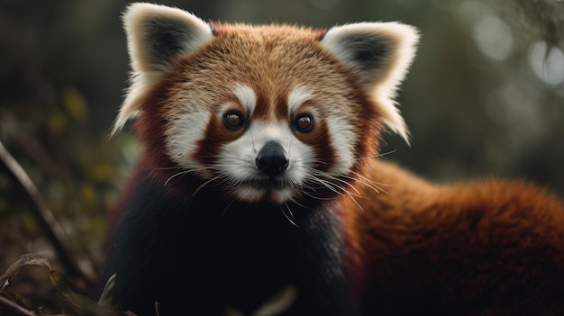 Illustration of Red Panda in the Forest