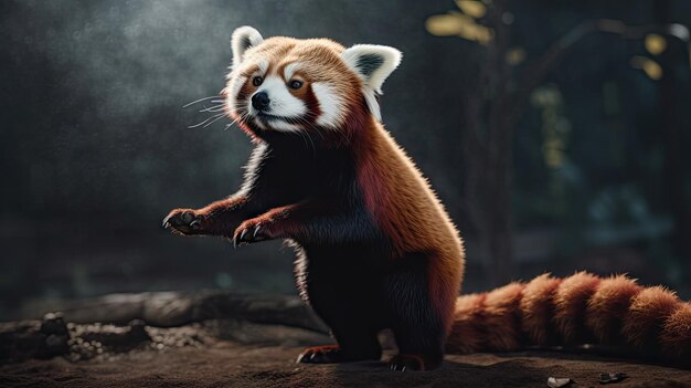 Illustration of Red Panda in the Forest